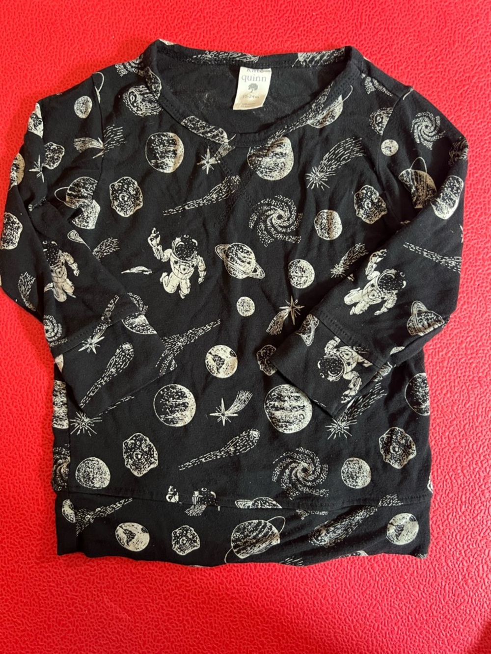 kate quinn Black Space & Astronaut Long Sleeve Tee